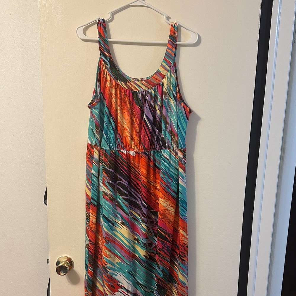 FINAL MARKDOWN Fashion Bug Colorful Striped Maxi Dress